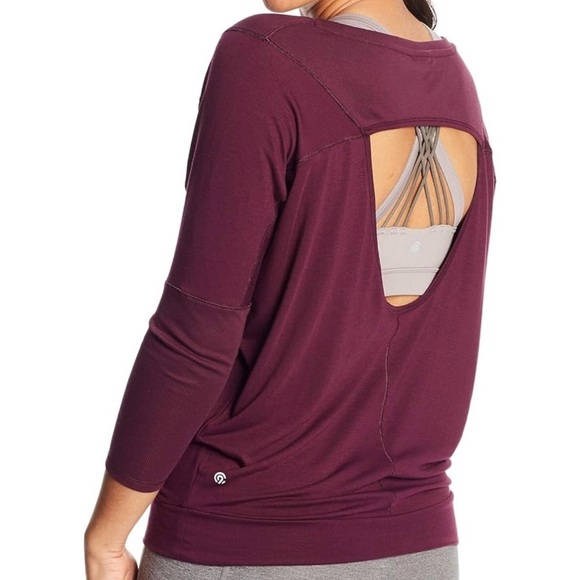C9 Champion Women's Long Dolman Sleeve Open Back Top, Dark Berry Purple, Small - Picture 4 of 16